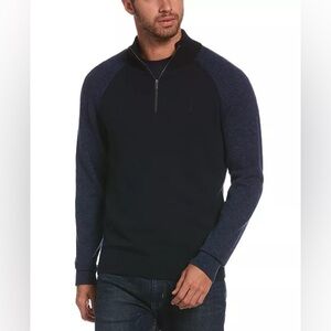 Original Penguin by Munsingwear Men's Navy Colorblocked 1/4 Zip Sweater size S